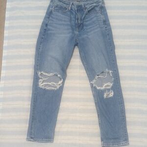 American Eagle Outfitters Light Blue Distressed Boyfriend Jeans